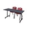 Kobe Rectangle Mobile table, 72" W, 29" H, Laminate Top, Gray MKTRCC7224GY47BY - alternate 1